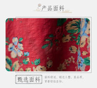 SaneShoppe-Boho Floral Print Maxi Dress for Women, Plus Size, Cotton Linen Loose Fit