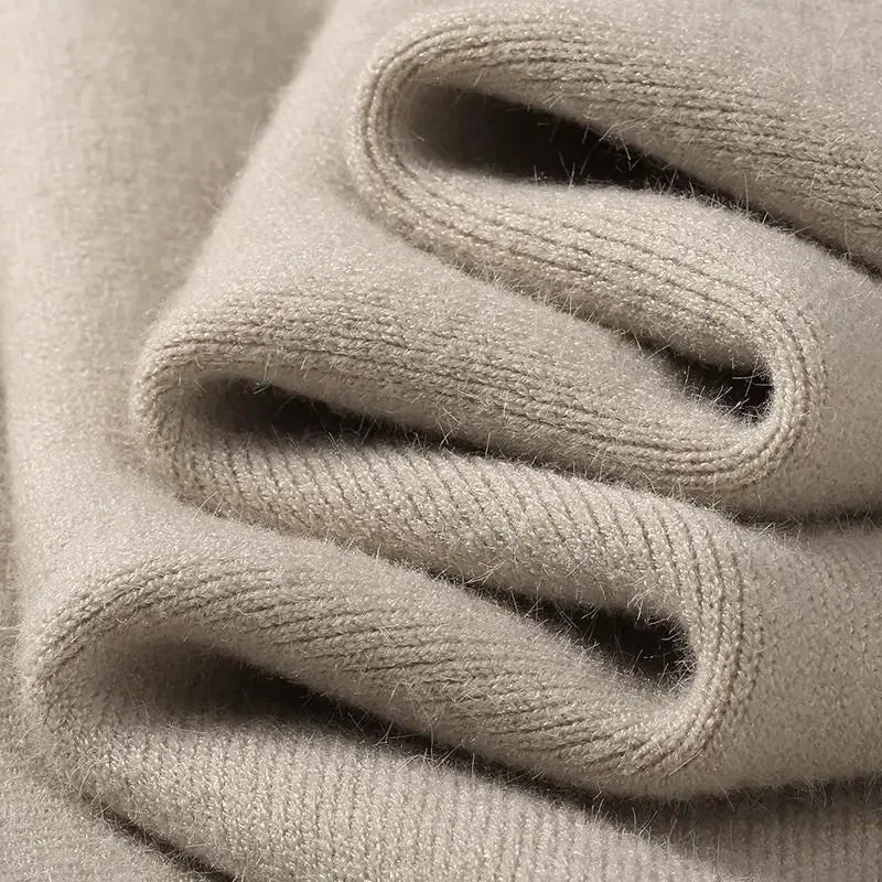 SaneShoppe-Men's Plush Knitted Turtleneck Sweater with Velvet Padding - Cozy Winter Pullover