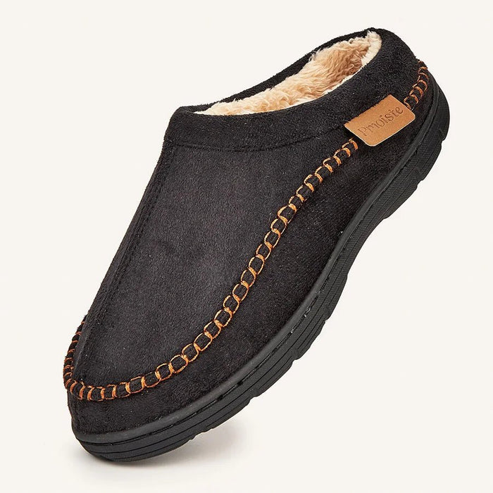 SaneShoppe-Designer Faux Suede Men's House Slippers - Cozy Indoor Shoes