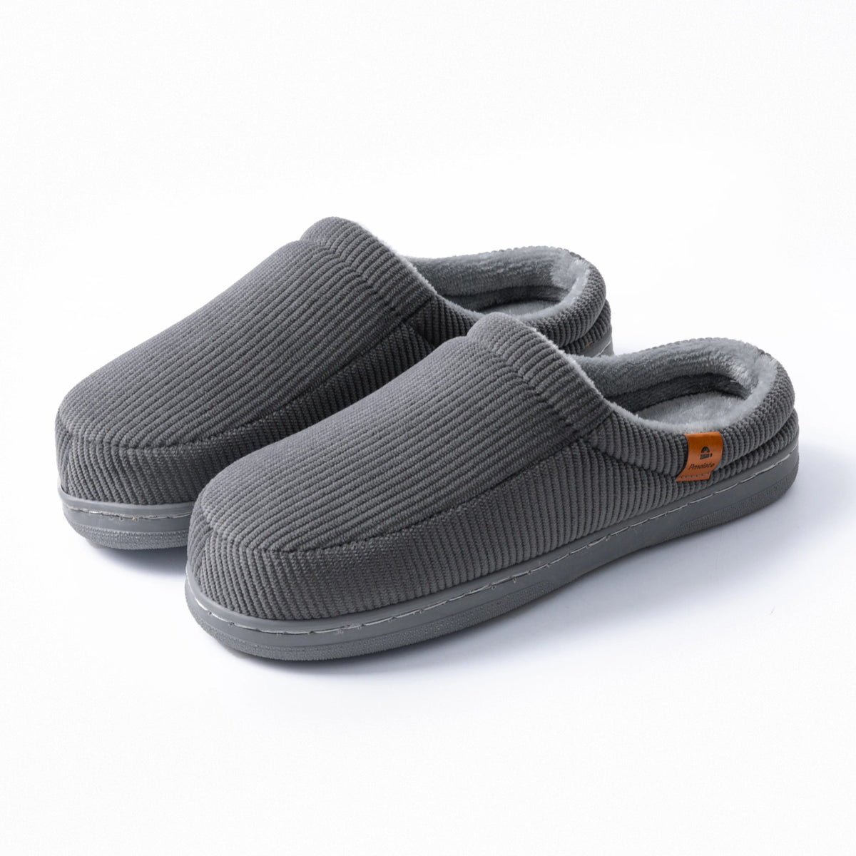 SaneShoppe - Pmoiste Stripe Corduroy House Shoes Men Warm Soft TPR Cushion Memory Foam Home Slippers Slip On Winter Indoor High - quality