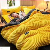 SaneShoppe - Puffy Duvet Cover Super Soft Plush Bedding Set Fall And Winter Thickened Plush Double Bed Cove