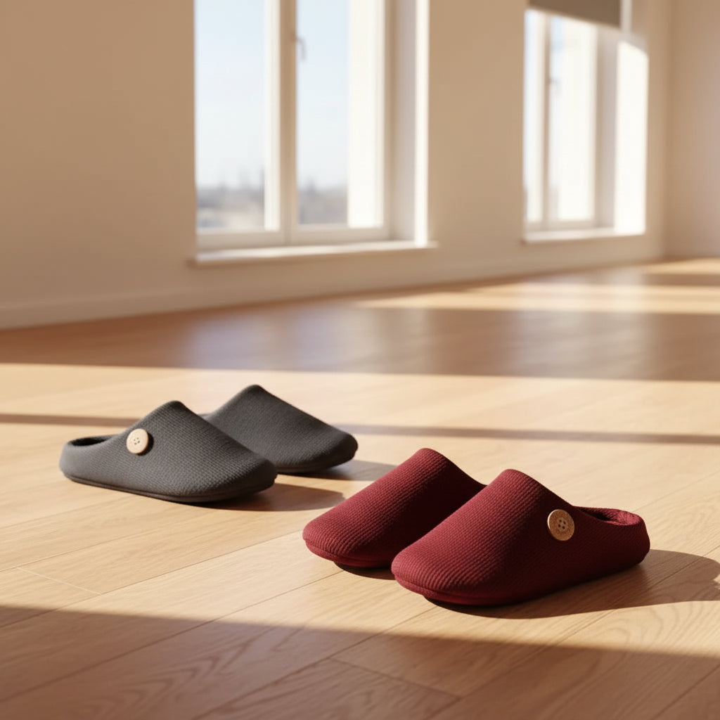 SaneShoppe-Warm Winter Women's Flat Slippers with Memory Foam and Anti-Slip Sole