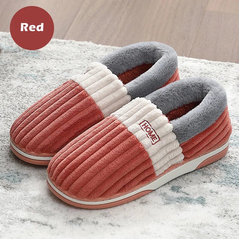 SaneShoppe-Warm Fuzzy Slippers for Men and Women - Non-slip Plush Indoor Shoes