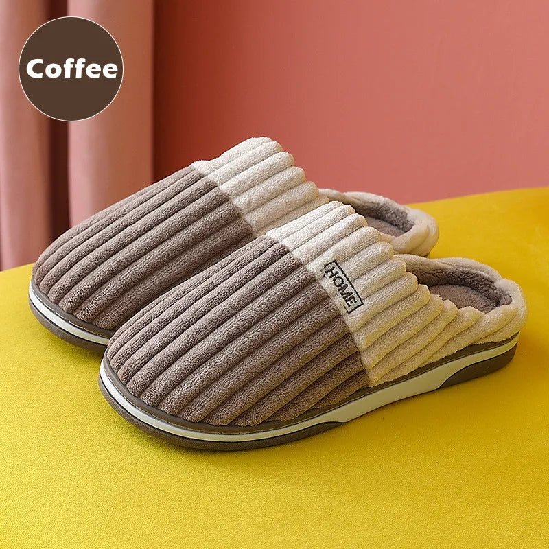 SaneShoppe-Warm Fuzzy Slippers for Men and Women - Non-slip Plush Indoor Shoes