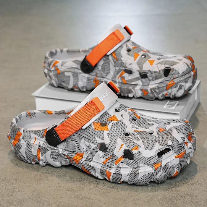 SaneShoppe - Shoes Men's Clogs Slippers Sandals 46 47 Male Garden Shoes Flat Camouflage Sandals Male Big Size Outdoor Flip Flops Home Clogs