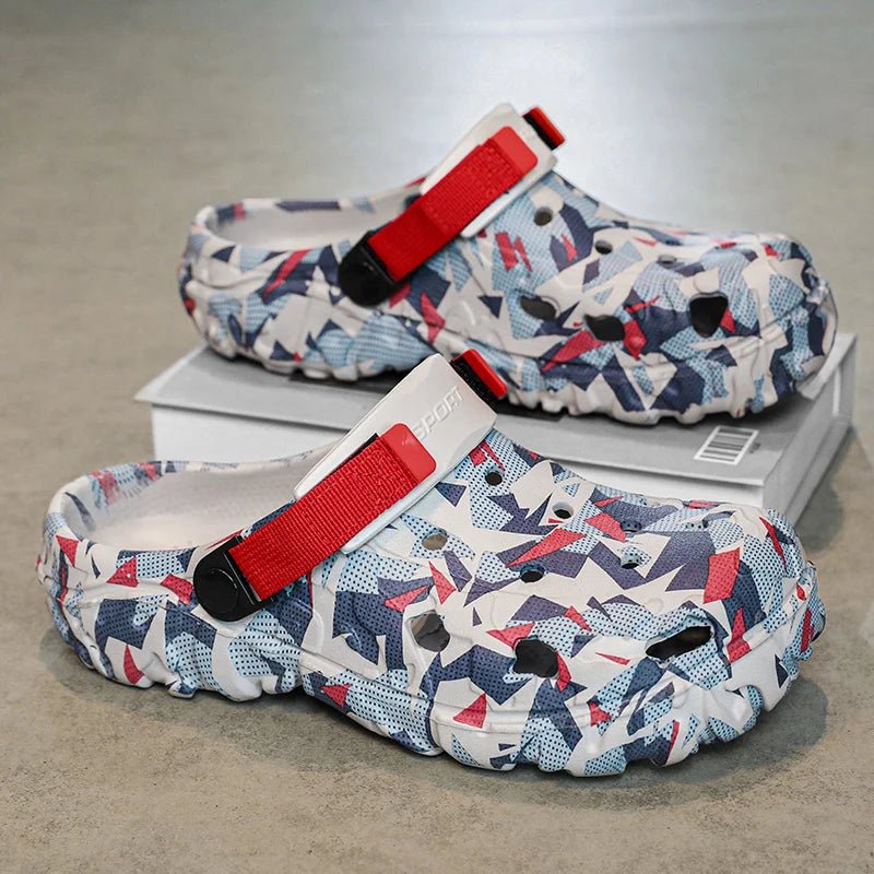 SaneShoppe - Shoes Men's Clogs Slippers Sandals 46 47 Male Garden Shoes Flat Camouflage Sandals Male Big Size Outdoor Flip Flops Home Clogs