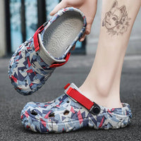 SaneShoppe - Shoes Men's Clogs Slippers Sandals 46 47 Male Garden Shoes Flat Camouflage Sandals Male Big Size Outdoor Flip Flops Home Clogs