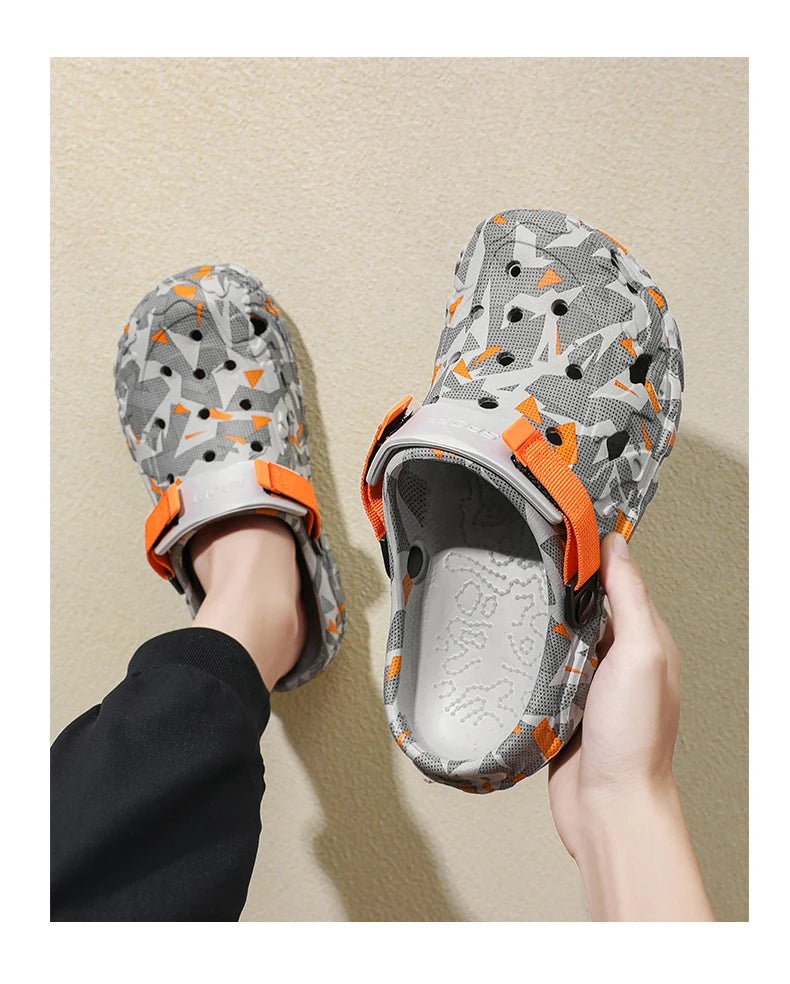 SaneShoppe - Shoes Men's Clogs Slippers Sandals 46 47 Male Garden Shoes Flat Camouflage Sandals Male Big Size Outdoor Flip Flops Home Clogs