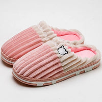 SaneShoppe-Soft Cotton Slippers for Women and Men - Warm Non-slip Plush Home Shoes - Winter Couple Footwear