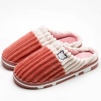 SaneShoppe-Soft Cotton Slippers for Women and Men - Warm Non-slip Plush Home Shoes - Winter Couple Footwear