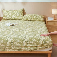 SaneShoppe-Printed Coarse Cloth 3-Piece Fitted Sheet Set - Four Seasons