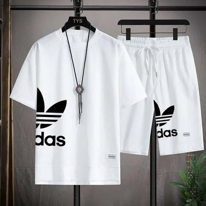 SaneShoppe-Men's Summer 2025 Basketball Sportswear Set: Short-sleeved Tee + Shorts Two-piece