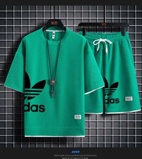 SaneShoppe-Men's Summer 2025 Basketball Sportswear Set: Short-sleeved Tee + Shorts Two-piece