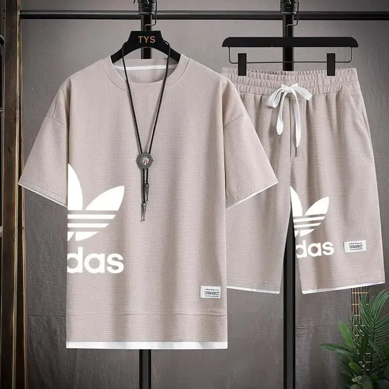 SaneShoppe-Men's Summer 2025 Basketball Sportswear Set: Short-sleeved Tee + Shorts Two-piece