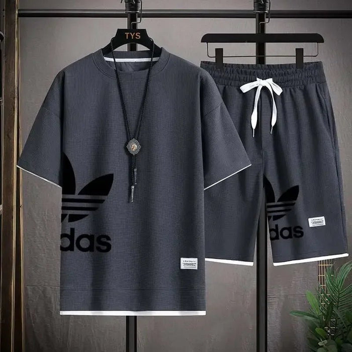 SaneShoppe-Men's Summer 2025 Basketball Sportswear Set: Short-sleeved Tee + Shorts Two-piece