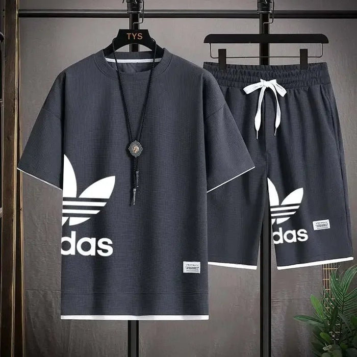 SaneShoppe-Men's Summer 2025 Basketball Sportswear Set: Short-sleeved Tee + Shorts Two-piece