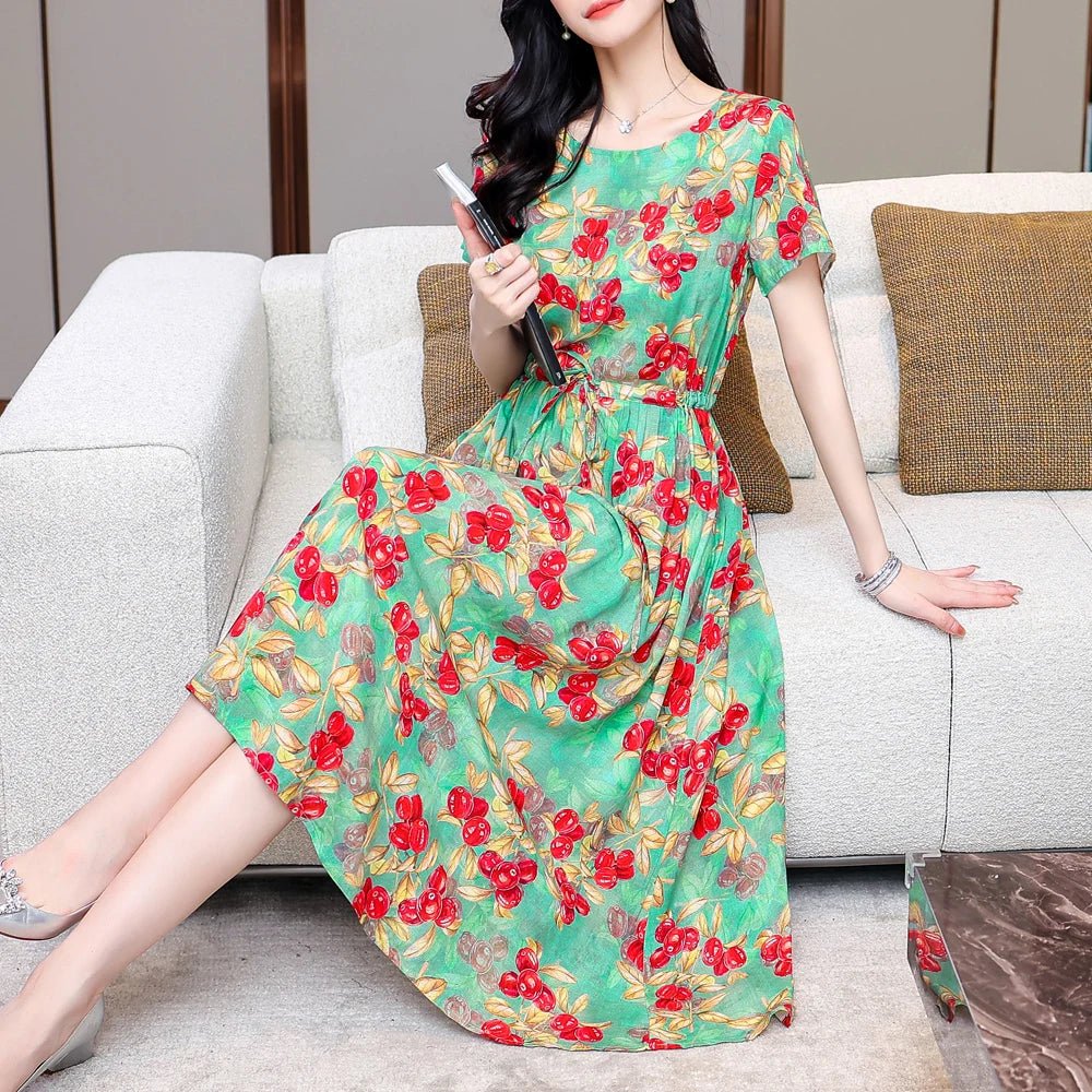 SaneShoppe - Summer Clothes Women Short sleeve plus size Dress For Women print Dress women dresses vestidos de mujer casual verano