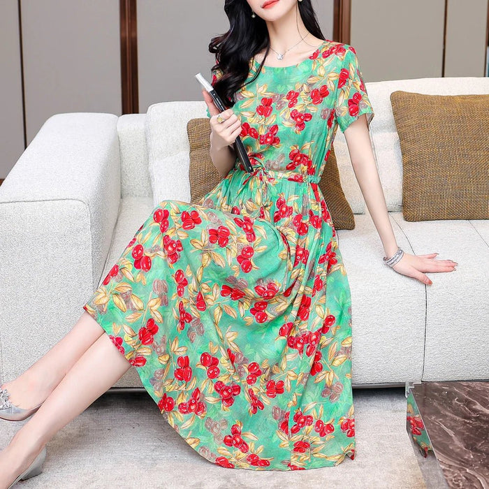 SaneShoppe - Summer Clothes Women Short sleeve plus size Dress For Women print Dress women dresses vestidos de mujer casual verano