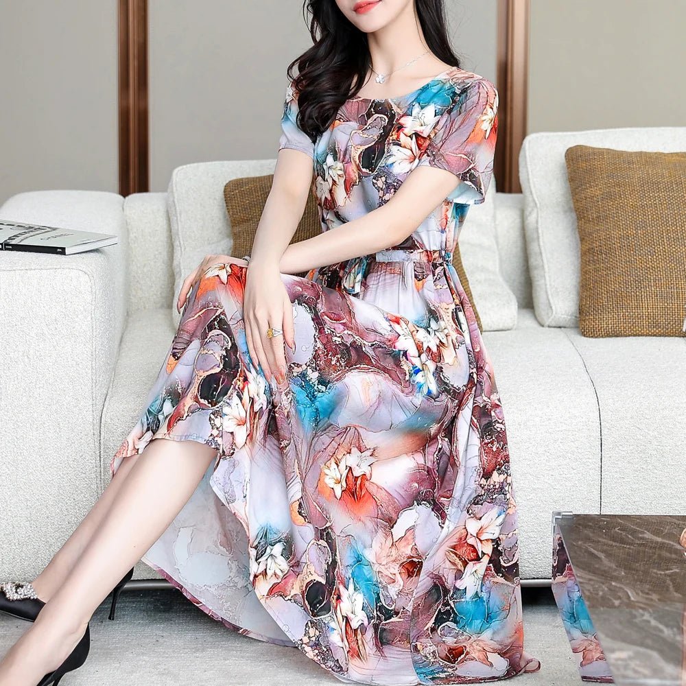 SaneShoppe - Summer Clothes Women Short sleeve plus size Dress For Women print Dress women dresses vestidos de mujer casual verano