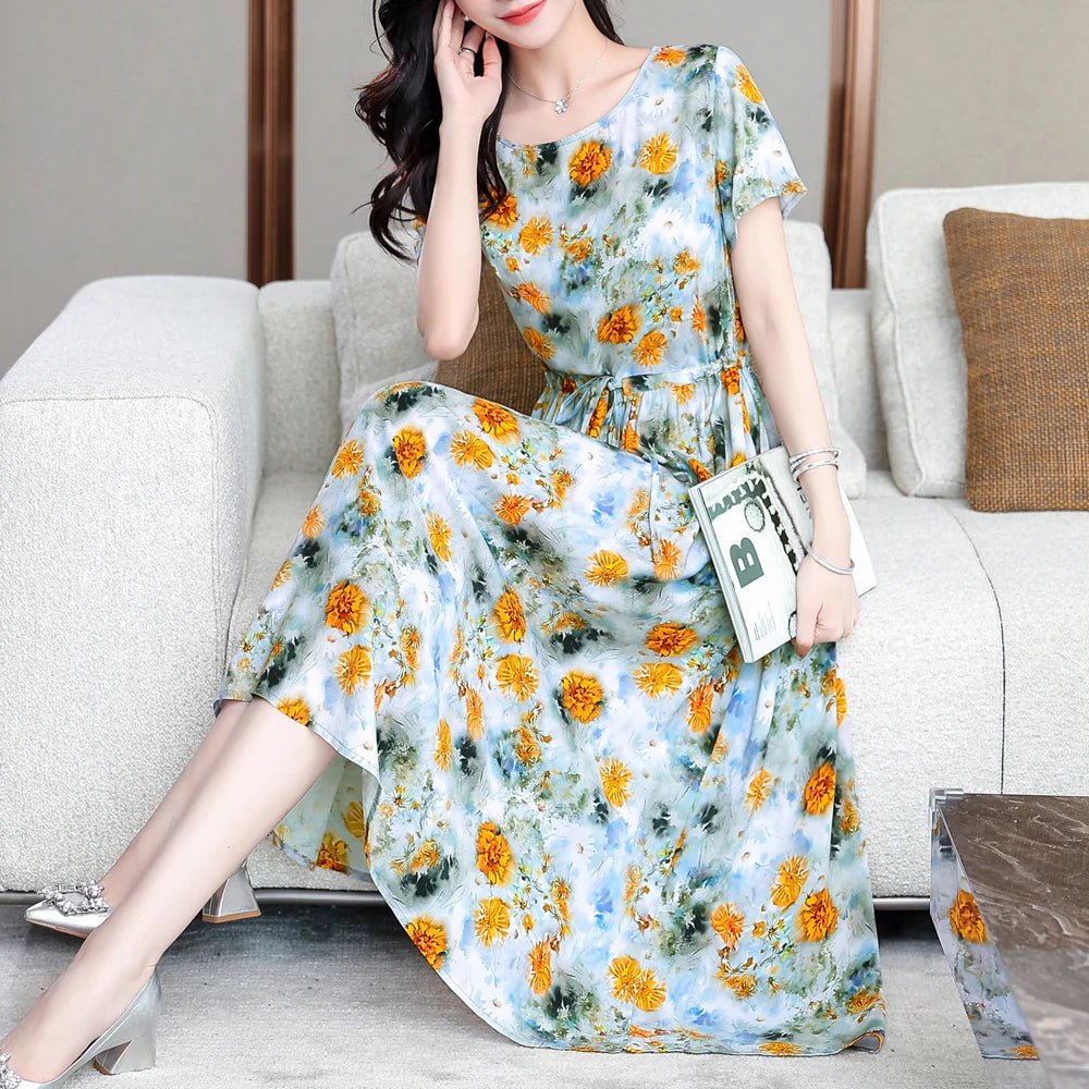 SaneShoppe - Summer Clothes Women Short sleeve plus size Dress For Women print Dress women dresses vestidos de mujer casual verano