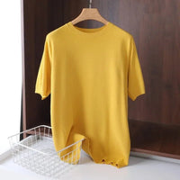 SaneShoppe-Men's Superfine Merino Wool T-Shirt - Breathable O-Neck Tee