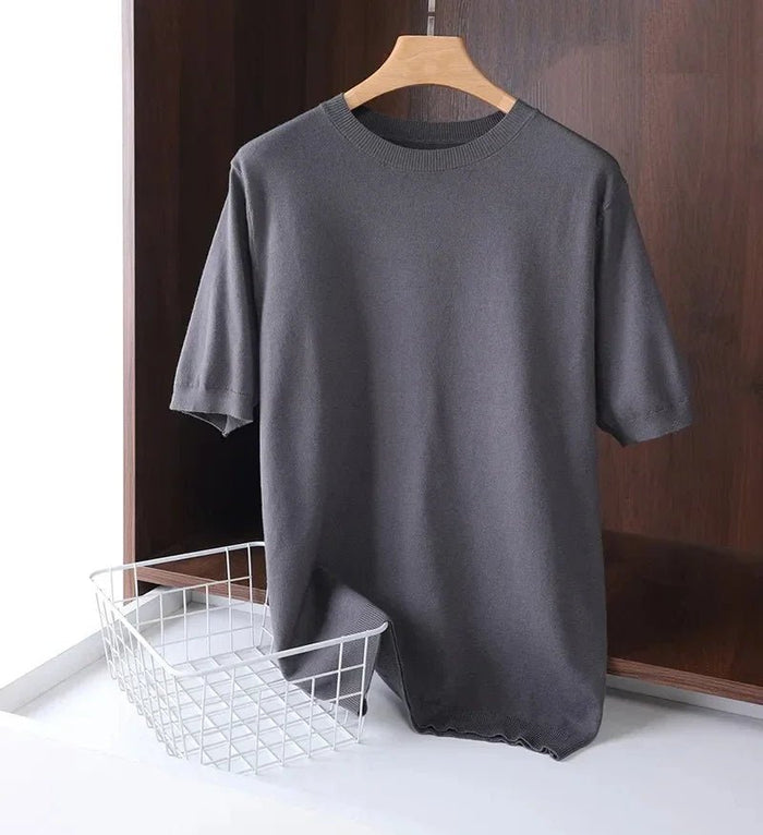 SaneShoppe-Men's Superfine Merino Wool T-Shirt - Breathable O-Neck Tee