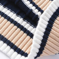 SaneShoppe - Sweater Vest Men Thicken V - neck Sleeveless Knitted Sweaters Vests Striped Retro Preppy - style Simple Chic Loose Casual All - match