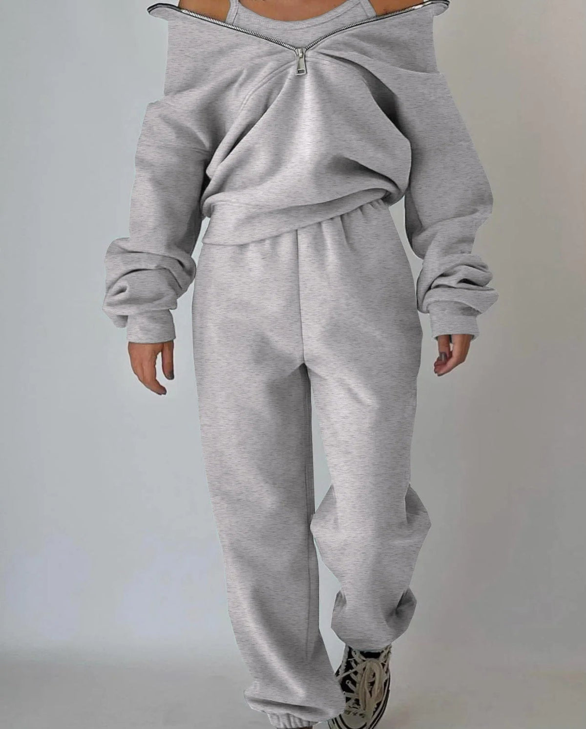 SaneShoppe-Women's Stylish Tracksuit Set for Autumn & Winter - Fashionable, Warm Two-piece Sports Outfit