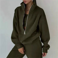 SaneShoppe-Women's Stylish Tracksuit Set for Autumn & Winter - Fashionable, Warm Two-piece Sports Outfit