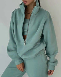 SaneShoppe-Women's Stylish Tracksuit Set for Autumn & Winter - Fashionable, Warm Two-piece Sports Outfit
