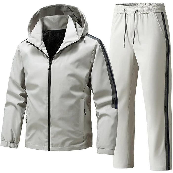 SaneShoppe-Men's Hoodie Tracksuit Set for Casual Running Fitness Windproof Sports