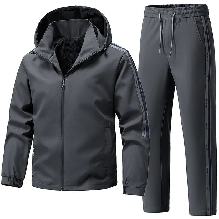SaneShoppe-Men's Hoodie Tracksuit Set for Casual Running Fitness Windproof Sports