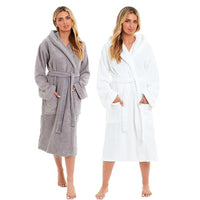 SaneShoppe - Unisex Bamboo Hooded Dressing Gown Super Soft Towelling Bath Robe for Men & Women by Sock Stack