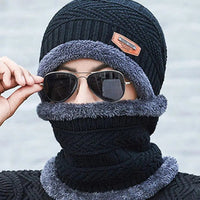 SaneShoppe - Winter Beanie Hat With Scrafs For Men Knitted Hat Winter Cap Beanie Women Thick Wool Neck Scarf Cap Balaclava Mask Bonnet Hats