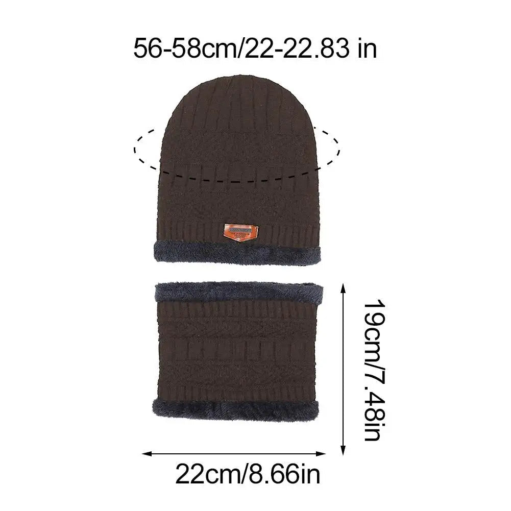 SaneShoppe - Winter Beanie Hat With Scrafs For Men Knitted Hat Winter Cap Beanie Women Thick Wool Neck Scarf Cap Balaclava Mask Bonnet Hats