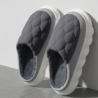 SaneShoppe - Winter Casual Men's Slippers Indoor Waterproof Home Shoes Fur Flat Warm Fashion Couples Bedroom Houseshoes Large size 48/49
