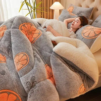 SaneShoppe - Winter Lamb Wool Plush Dense Blanket Thick and Warm Double Plush Delicate Cotton Quilt Single and Double Dormitories Comforter