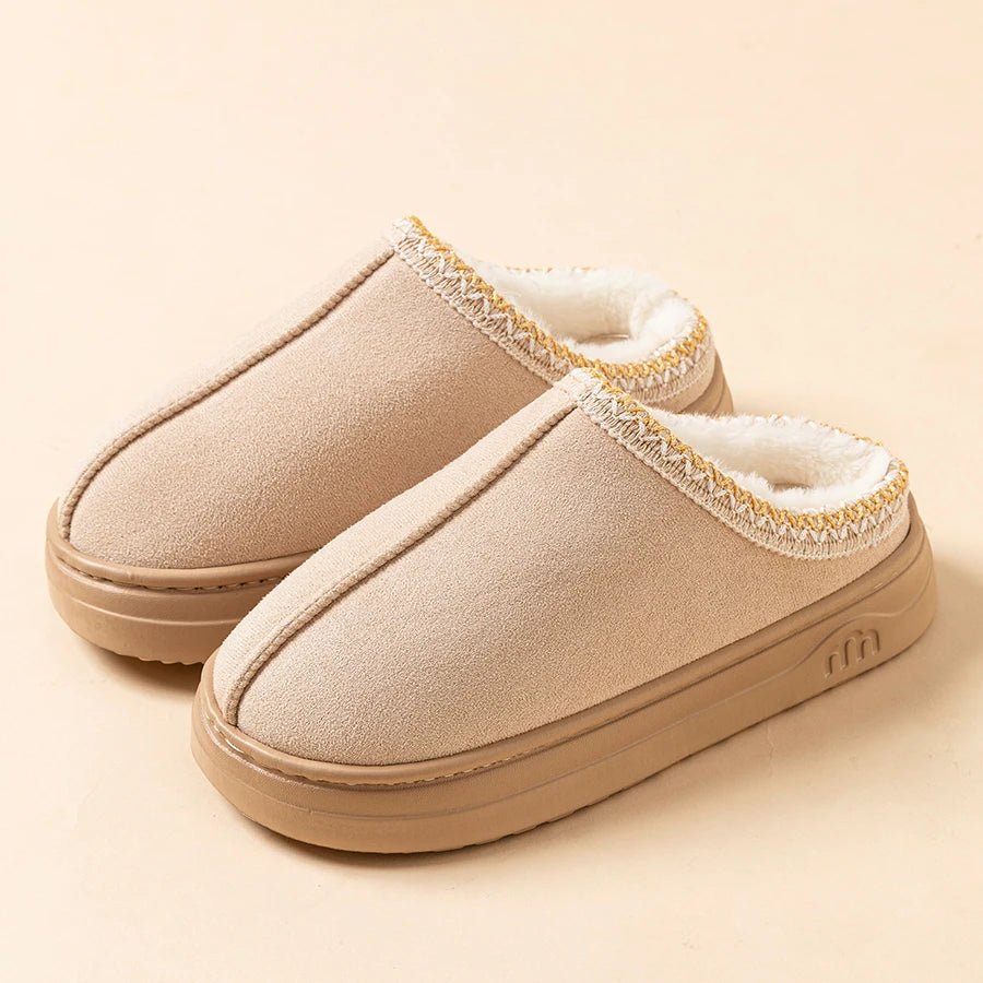 SaneShoppe-Fuzzy Fur Winter Slippers for Women and Men - Indoor Outdoor Comfort