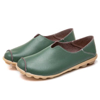SaneShoppe-Colorful Soft Genuine Leather Women's Loafers Slip-On Shoes