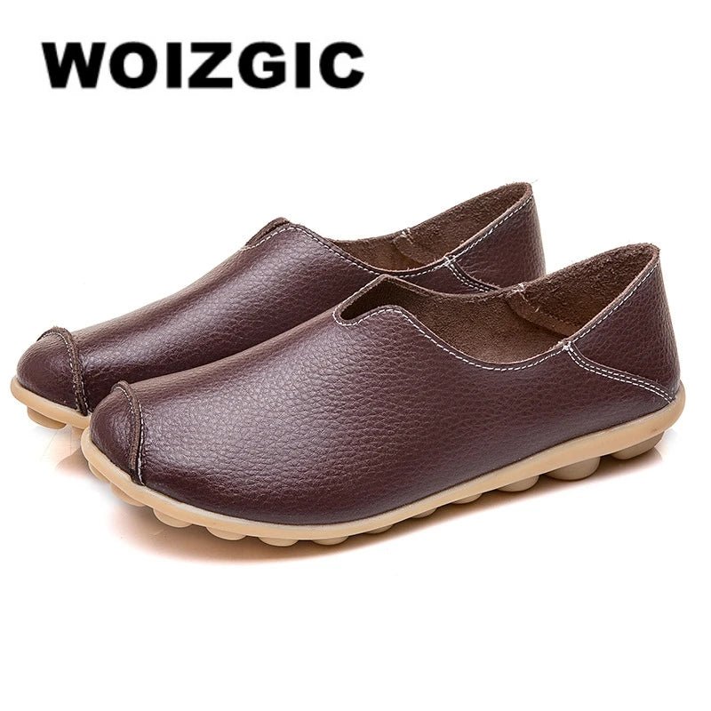 SaneShoppe-Colorful Soft Genuine Leather Women's Loafers Slip-On Shoes