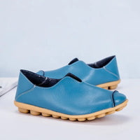 SaneShoppe-Colorful Soft Genuine Leather Women's Loafers Slip-On Shoes