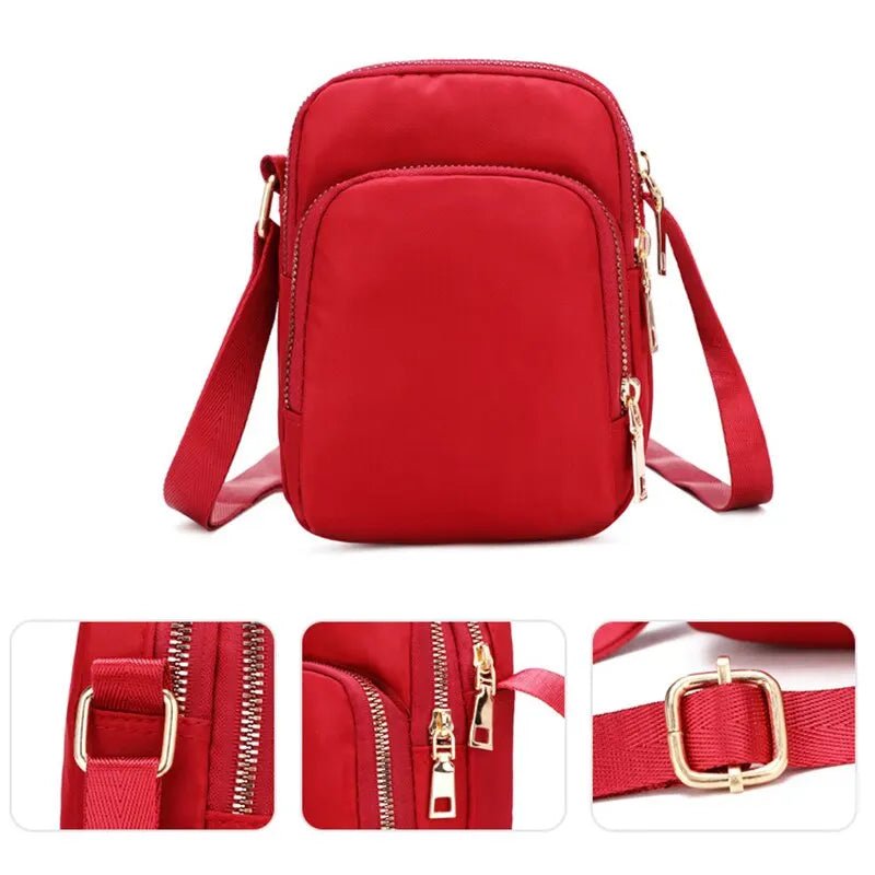 SaneShoppe - Women Bag Waterproof Shoulder Bag Crossbody Zipper Mobile Phone Lady Female Multifunction Handbag Wrist Purse Womens Pouch