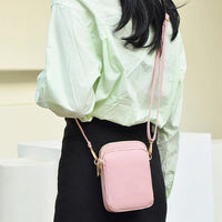SaneShoppe-Black Mini Crossbody Bag for Women - Multifunctional Phone Purse with Zipper