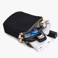 SaneShoppe-Black Mini Crossbody Bag for Women - Multifunctional Phone Purse with Zipper