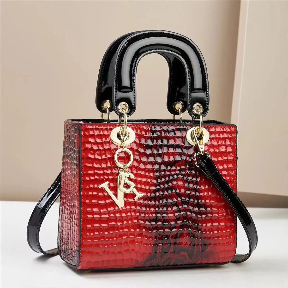 SaneShoppe-Bright Leather Shoulder Bag for Women - Luxury Designer Crossbody Messenger Handbag