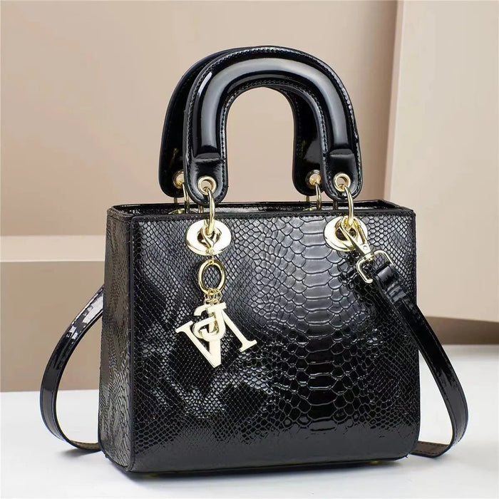 SaneShoppe-Bright Leather Shoulder Bag for Women - Luxury Designer Crossbody Messenger Handbag