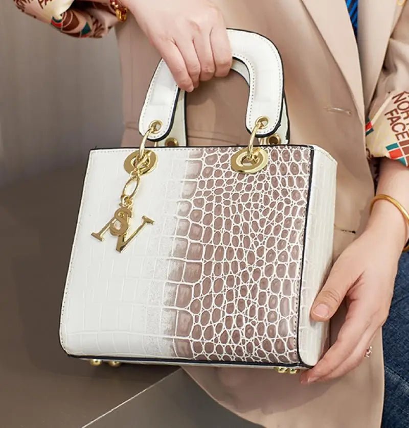 SaneShoppe-Bright Leather Shoulder Bag for Women - Luxury Designer Crossbody Messenger Handbag