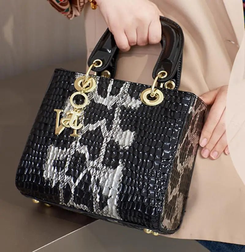 SaneShoppe-Bright Leather Shoulder Bag for Women - Luxury Designer Crossbody Messenger Handbag
