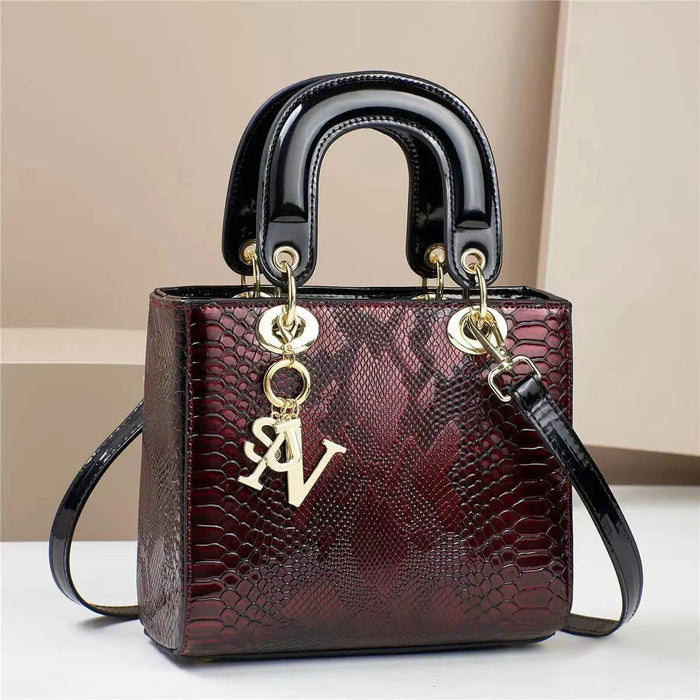 SaneShoppe-Bright Leather Shoulder Bag for Women - Luxury Designer Crossbody Messenger Handbag