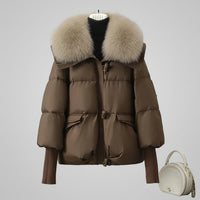 SaneShoppe-2025 New Women Winter Down Cotton Parka Coat with Larger Fur Collar
